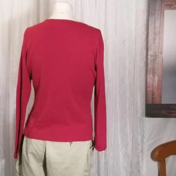 Moda International Satin Button Henley - Picture 5 of 7